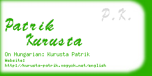 patrik kurusta business card